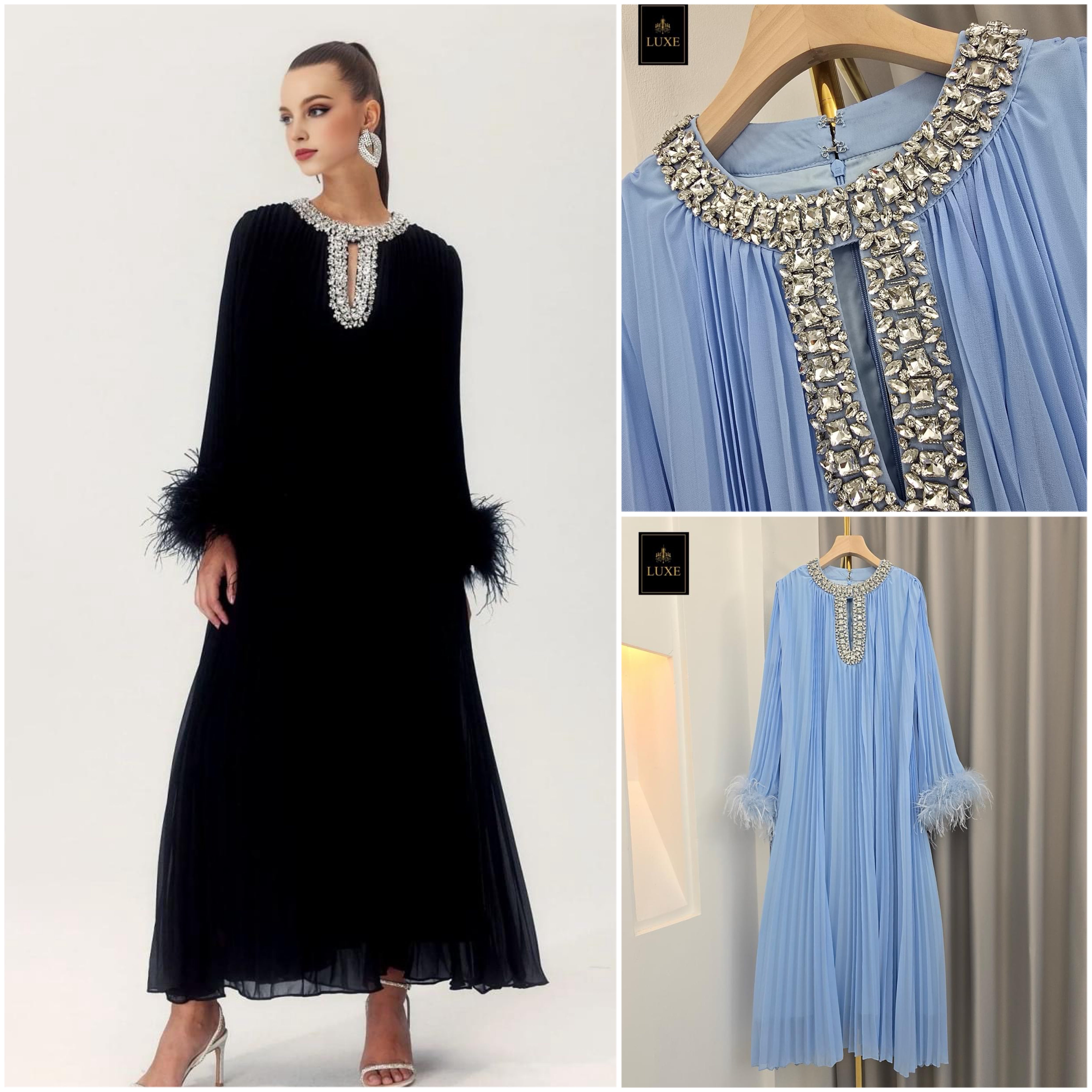 เดรสแขนยาว กระโปรงบานตัวปล่อย คัตติ้งประณีต กรุยกราย ใส่สบาย : สินค้าคุณภาพ (พร้อมส่ง)