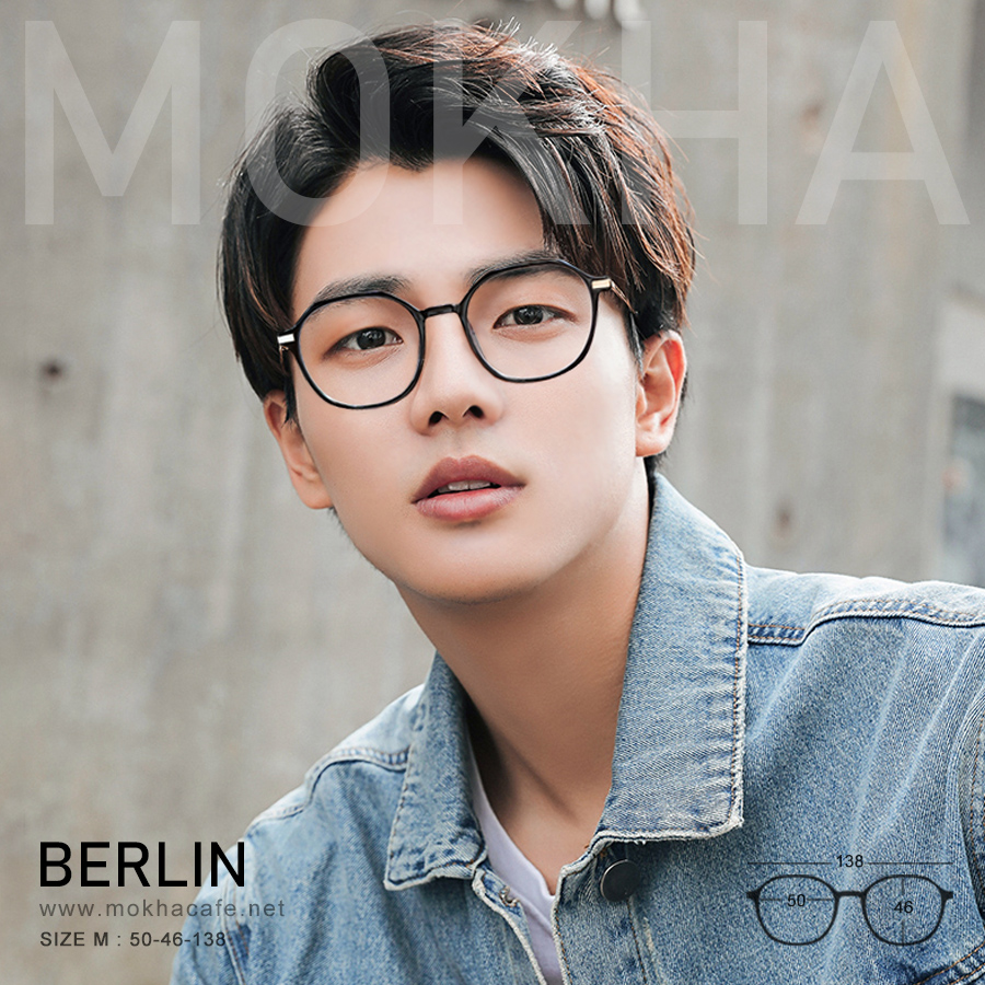 BERLIN - black gold กรอบแว่น แว่นตาทรงเหลี่ยม กว้าง 138 มม. (sizeM)