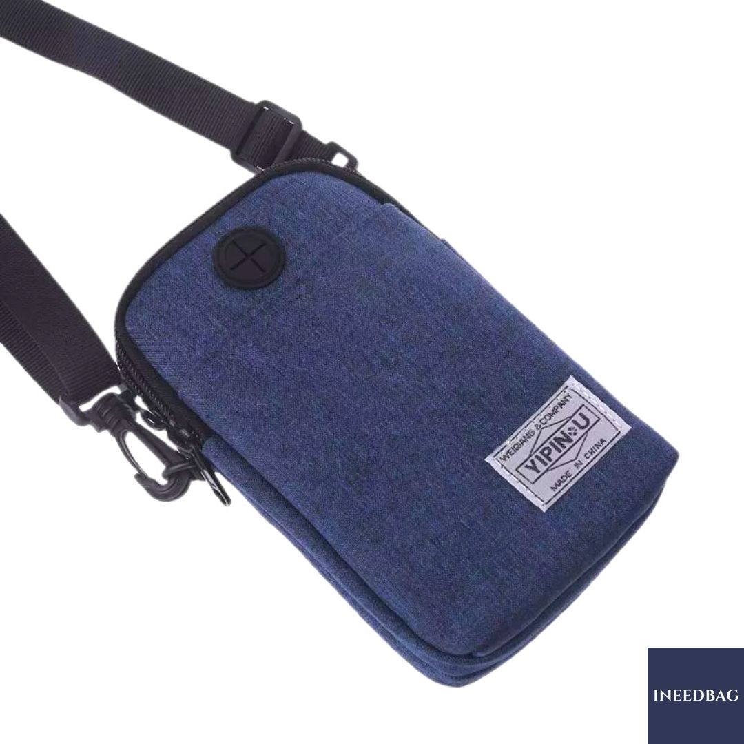 กระเป๋าสะพายคาดลำตัว กระเป๋าสะพายไหล่ กระเป๋าใส่โทรศัพท์มือถือ สายยาวปรับระดับ-ถอดจากตัวกระเป๋าได้ กระเป๋าเกี่ยวกับเข็มขัดได้ มี 3 สีให้เลือก