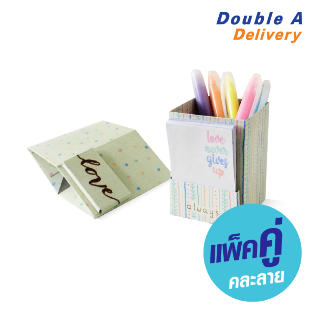 กล่อง Pop Box พร้อมกระดาษโน้ต 60×90 mm. 32 แผ่น ลาย Embro แพ็คคู่ (คละลาย)
