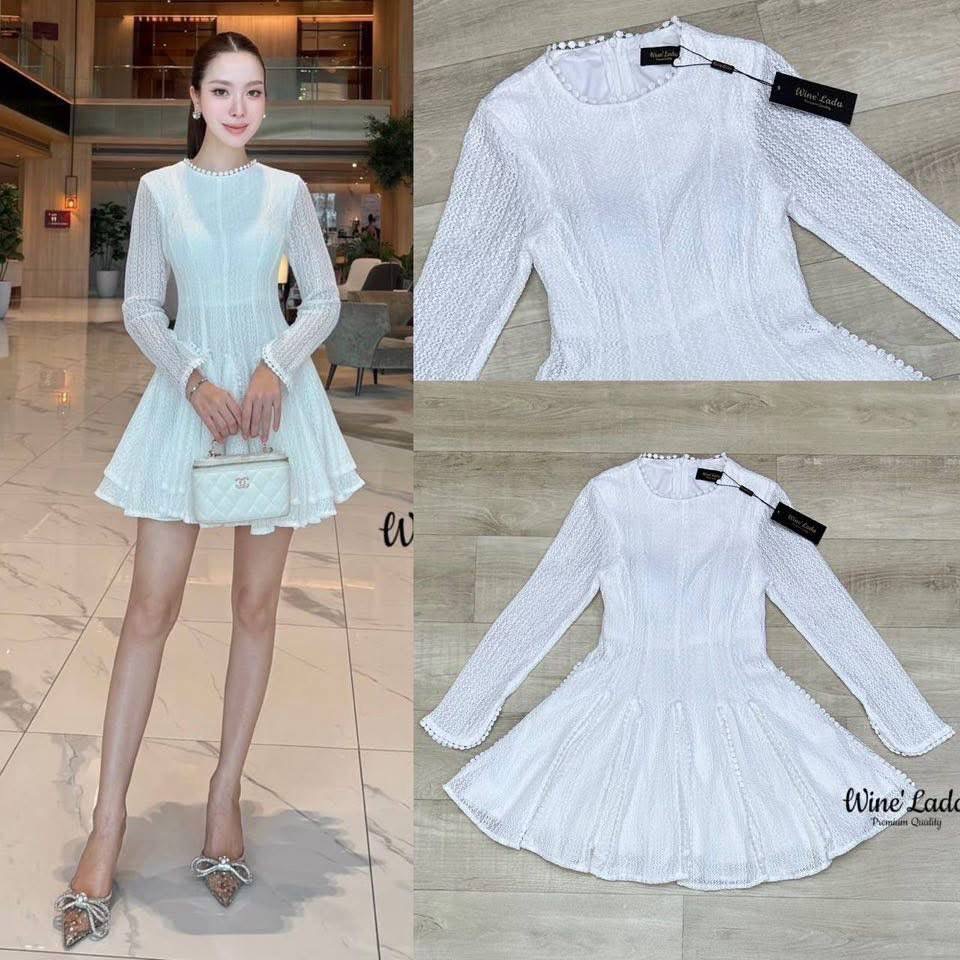 มินิเดรส เดรสสั้นผ้าลูกไม้มีน้ำหนัก หน้าอกมีฟองน้ำ ทรงสวย ผ้าดี งานจริงสวยมากค่ะ ใส่แล้วผอมเพียว เนื้อผ้าใส่สบาย ใส่สบาย : สินค้าคุณภาพ (พร้อมส่ง)