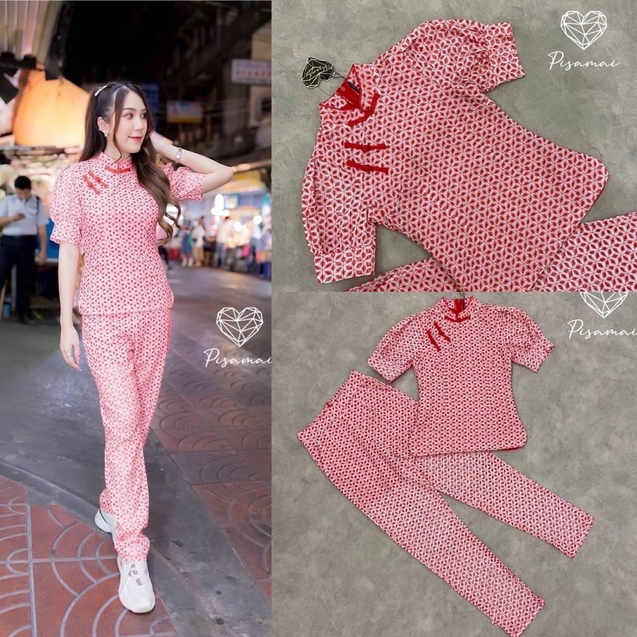 เซ็ตเสื้อแขนตุ๊กตาคอจีน เป็นงานปักสวยๆแน่นๆทั้งตัวเลยค่า มาคู่กับกางเกงขายาวเข้าเซ็ต สินค้าคุณภาพ (พร้อมส่ง)