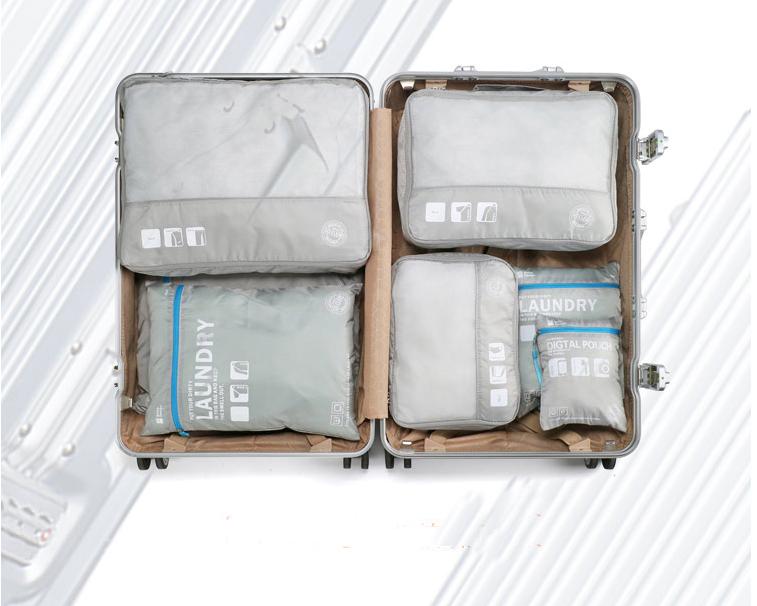 Botta Design กระเป๋าจัดระเบียบเดินทาง 7 ใบ ผลิตจากโพลีเอสเตอร์กันน้ำคุณภาพดี สำหรับจัดระเบียบเสื้อผ้า กางเกง ชุดชั้นใน กางเกงใน อุปกรณ์ไอที มี 6 สี