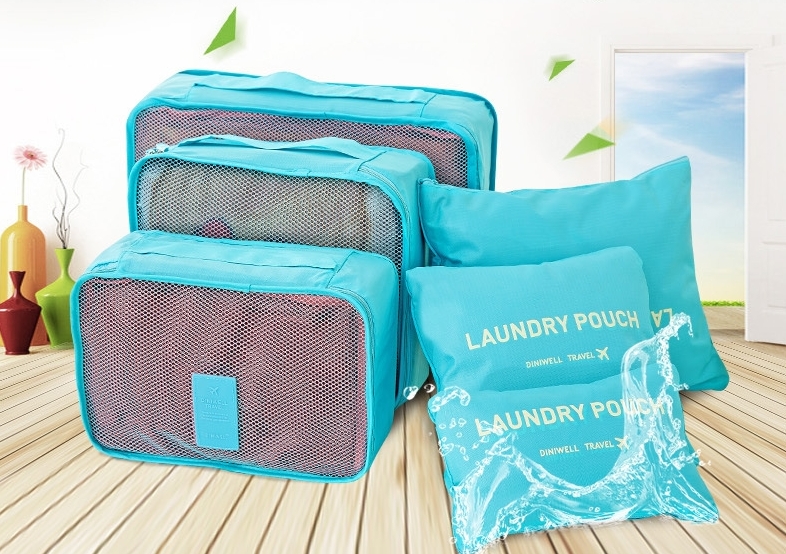 Diniwell Travel Receive Bag กระเป๋าจัดระเบียบเดินทาง 6 ใบ แบ่งใส่เสื้อผ้า กางเกง ชุดชั้นใน กางเกงใน อุปกรณ์ไอที ผลิตจากวัสดุกันน้ำคุณภาพดี มี 9 สีให้เลือก