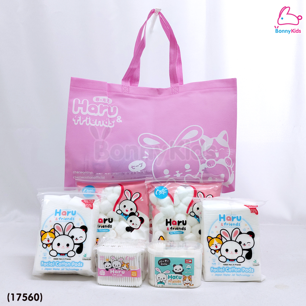 (17560) Cherie (เชอร์รี่) Gift Set HARU & Friends กิ๊ฟเซ็ตสำลี ชุดสำลีเตรียมคลอด (คละสี)