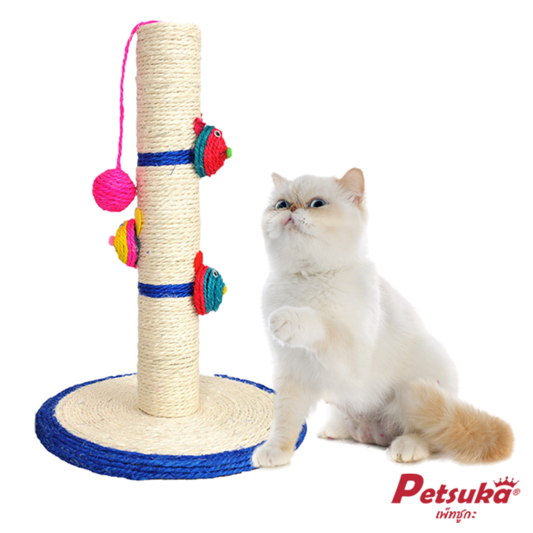 แท่นลับเล็บแมว Petsuka คอนโดแมวแบบเสา พร้อมตุ๊กตา