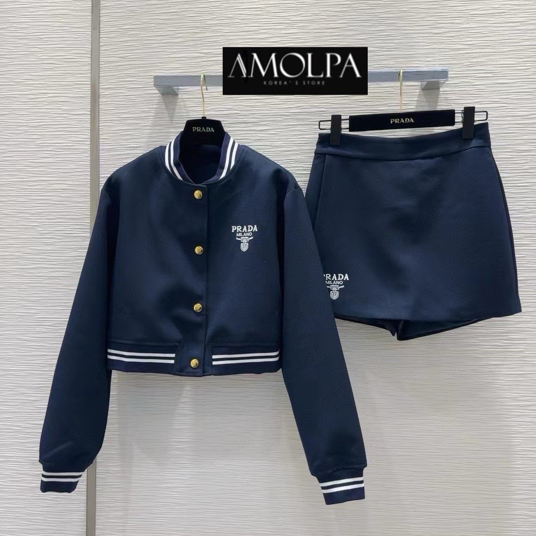 SET BLAZER PRADA งานผ้าอย่างเทพ 1:1 พรีเมียม ทุกอย่างปั้ม VVIP ผ้าใส่สบายมาก : สินค้าคุณภาพ (พร้อมส่ง)