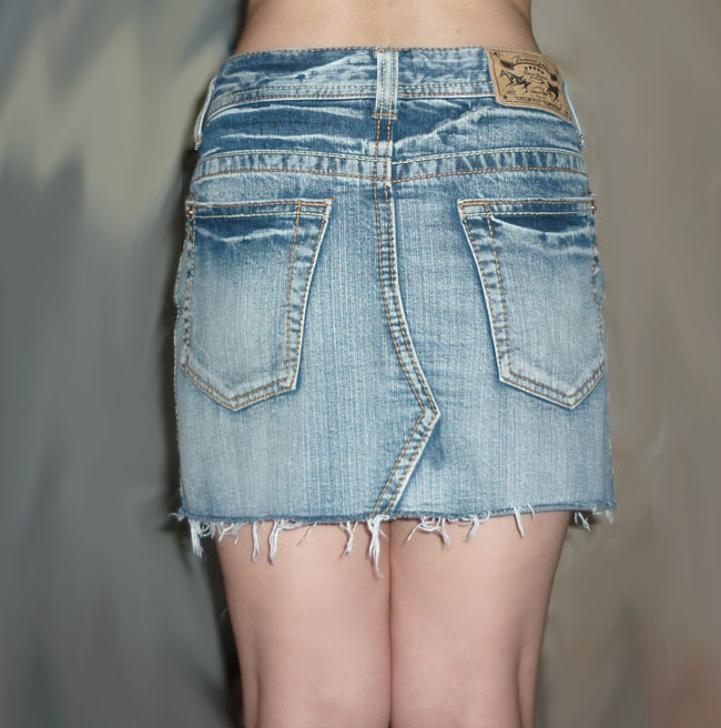 กระโปรงยีนส์ฟอกชายลุ่ย สวยเซอร์ 30-35-12.5