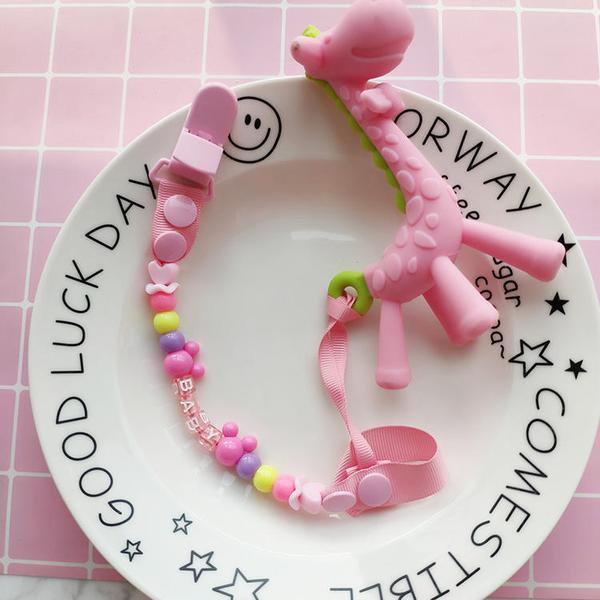 NanaBaby สายห้อยจุกหลอก สายหนีบคล้องจุกหลอก/ยางกัด ลูกปัดน่ารัก