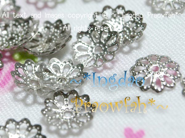 1551n ตัวแต่งลูกปัดสีนิเกิล ขนาด ศก. 0.9 ซม. (ราคาต่อแพ๊ค/บรรจุ 100 ชิ้น)
