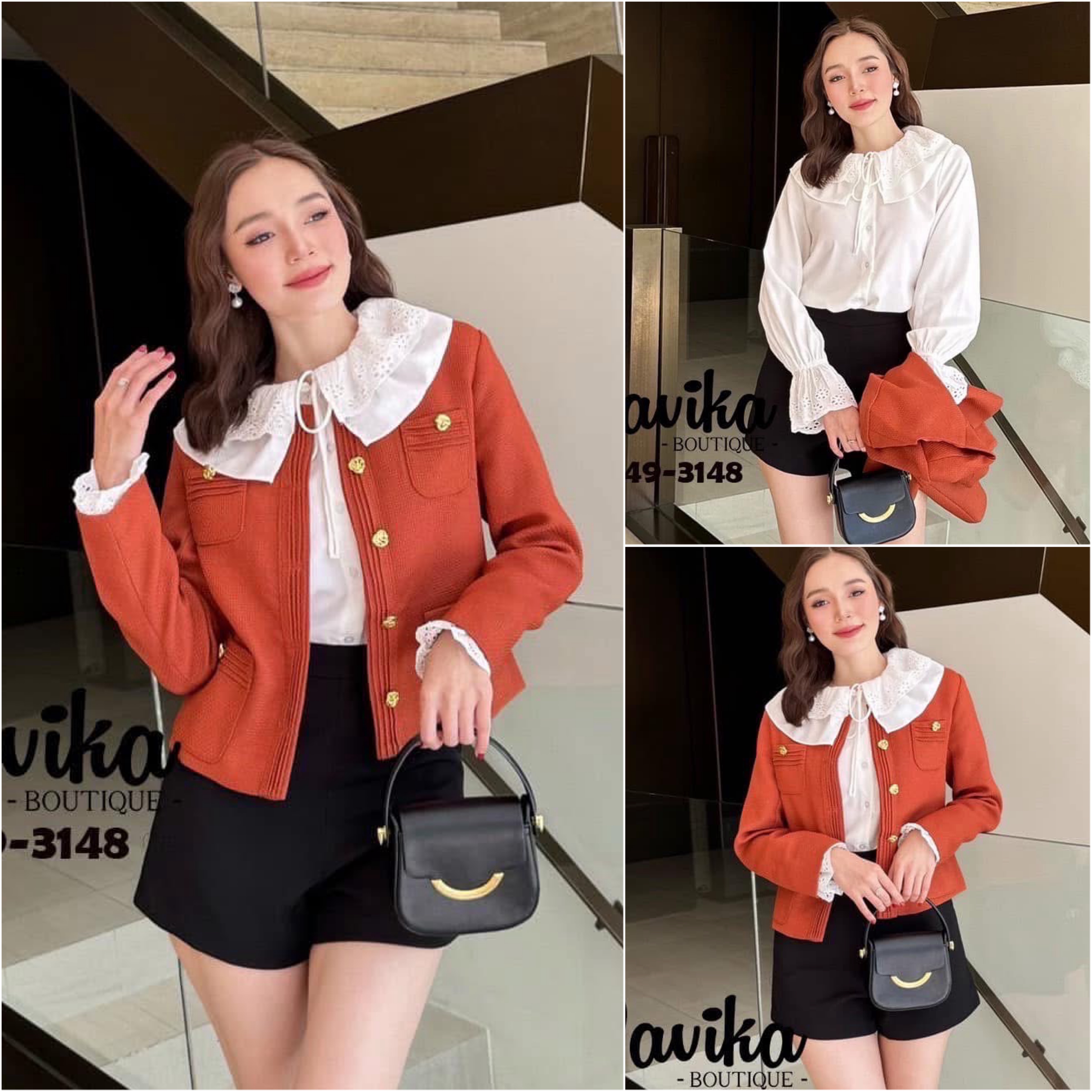 Set 3ชิ้น เสื้อคลุม+เสื้อ+กางเกงขาสั้น ใส่สบาย : สินค้าคุณภาพ (พร้อมส่ง)