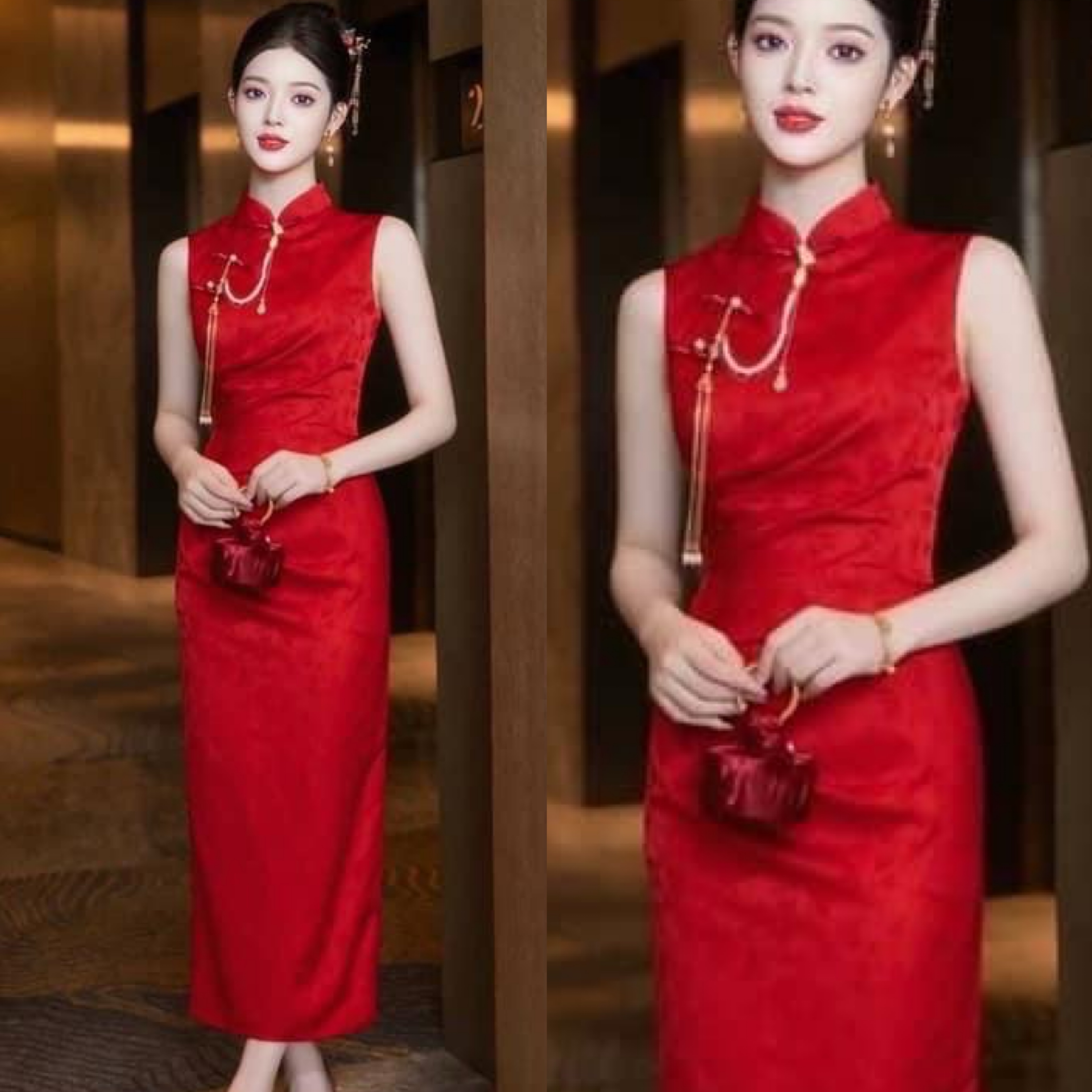 เดรสกี่เพ้าตัวยาว ผ่าหลัง งานซิปหลังอย่างดี มีสร้องอะไหล่แต่งให้ 1 เส้น งานสวยเป ใส่สบาย : สินค้าคุณภาพ (พร้อมส่ง)