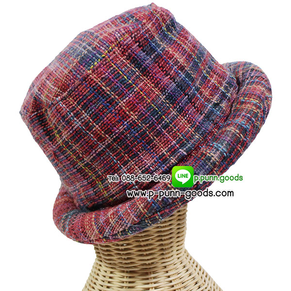 หมวกผ้าฝ้าย หมวกขอบม้วน หมวกทรงชาลี