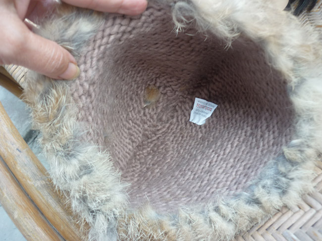 หมวกเฟอร์ขนกระต่ายแท้