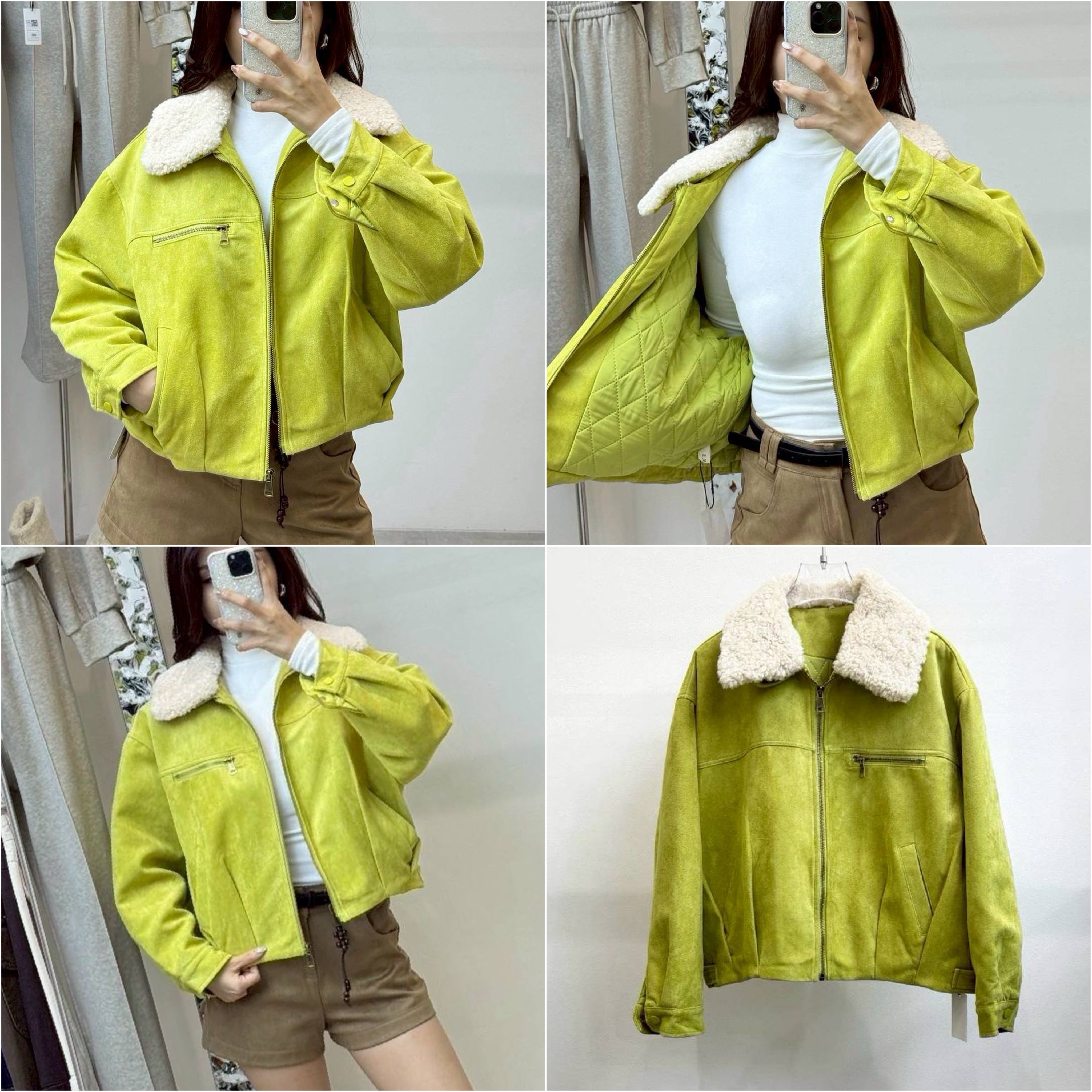 แจ็คเก็ตแขนยาวผ้าหนังกลับ ใส่สบาย : สินค้าคุณภาพ (พร้อมส่ง)