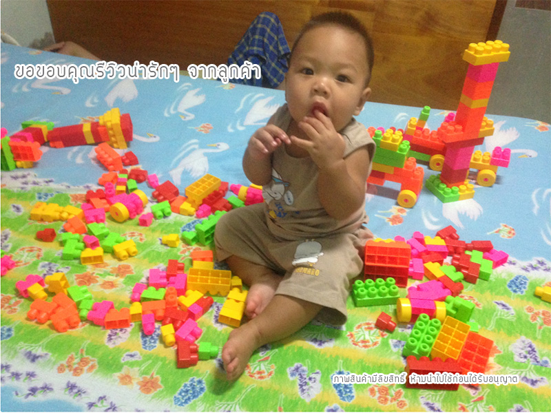 บล็อคตัวต่อพลาสติกของเล่น ชิ้นใหญ่ Wit Blocks 100 ชิ้น แนวเลโก้
