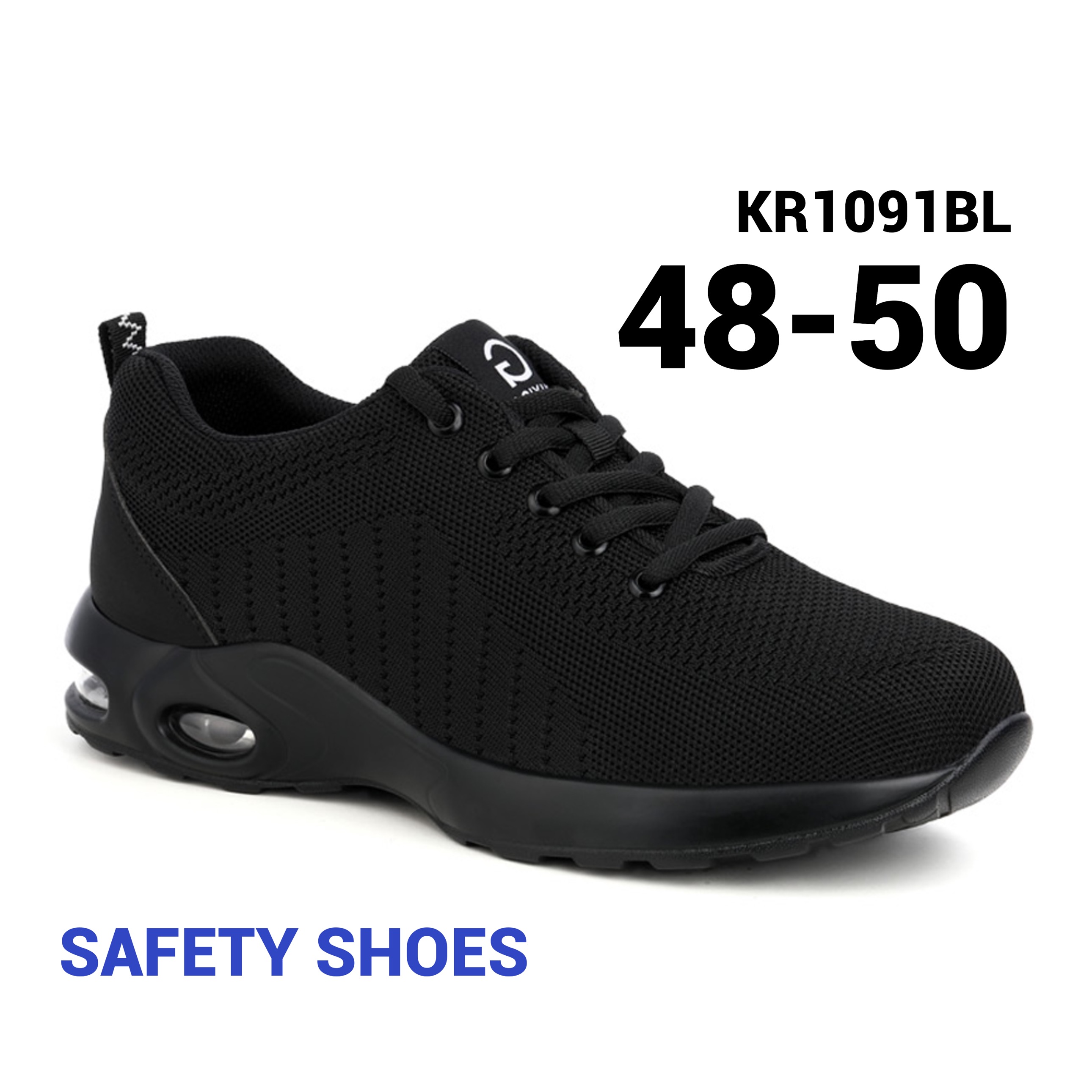 Safety Shoes 48 49 50 รองเท้าเซฟตี้ไซส์ใหญ่ Fashion G ผ้าใบเซฟตี้ KR1091BL