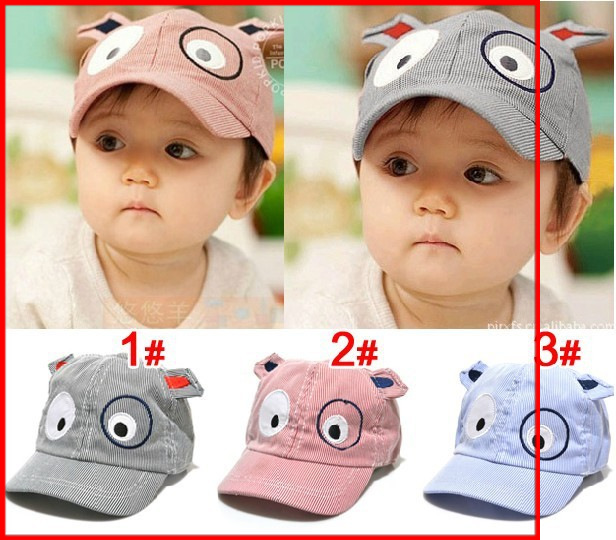หมวกแคปเด็กอ่อน ปักรูปหน้าสัตว์ มีหูตั้ง น่ารัก ขนาด 6-18 เดือน