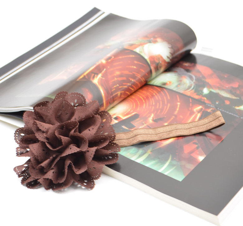 ผ้าคาดผมเด็กเล็ก ดอกไม้ลูกไม้รูดซ้อนชั้น