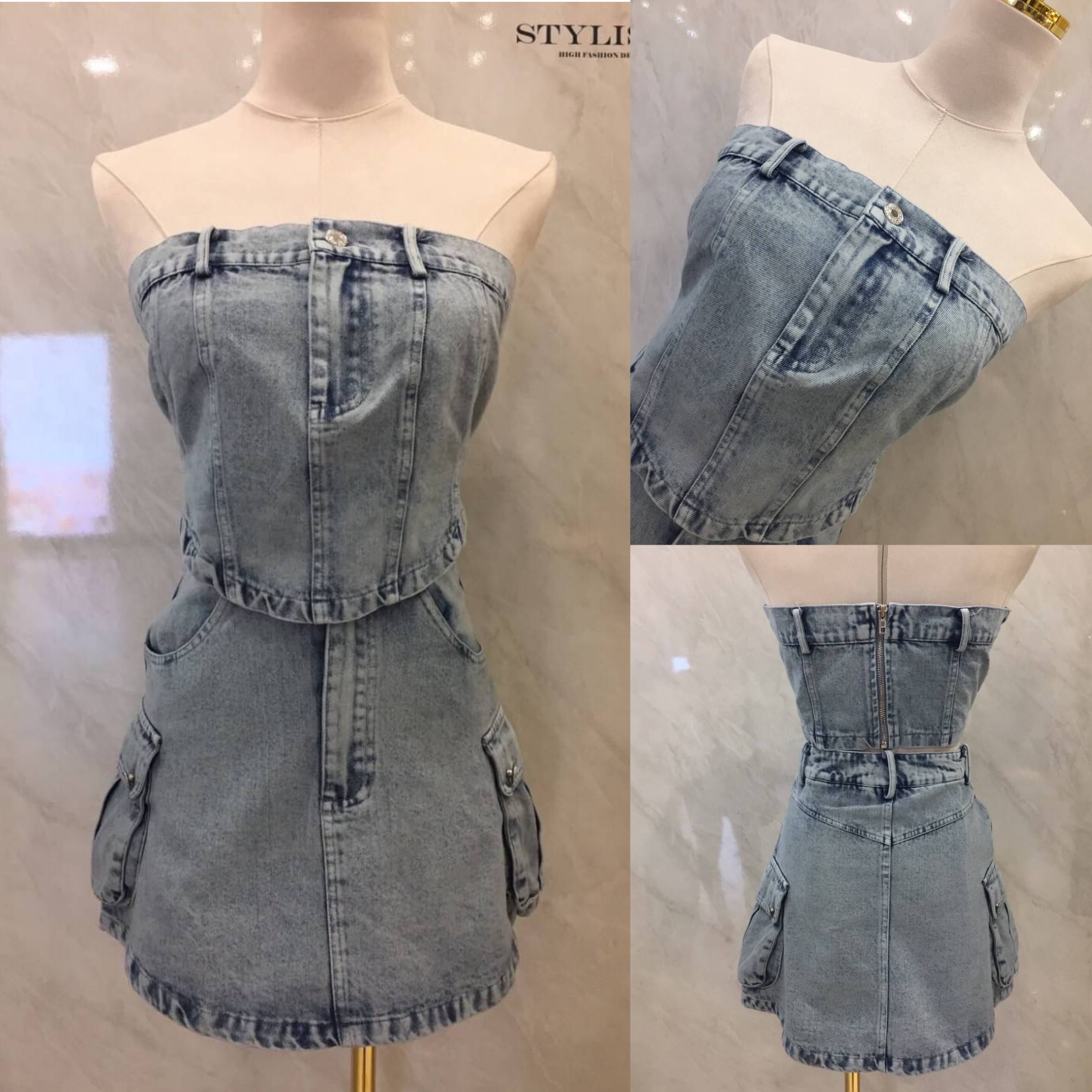 เซตเสื้อ กระโปรงยีนส์ น่ารักมาก ใส่สบาย สินค้าคุณภาพ (พร้อมส่ง)