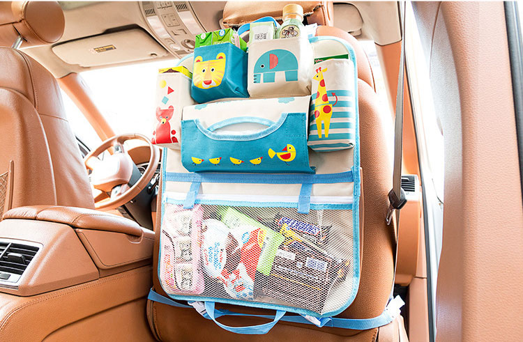 กระเป๋าคุณแม่ 2 in 1 กางเป็นช่องติดหลังเบาะรถยนต์ได้ ลายการ์ตูนน่ารัก