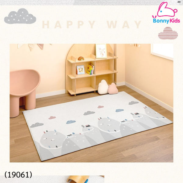 (19061) แผ่นรองคลาน Parklon Lapure Soft Mat 130x190x1.2cm. ลาย Happy Way