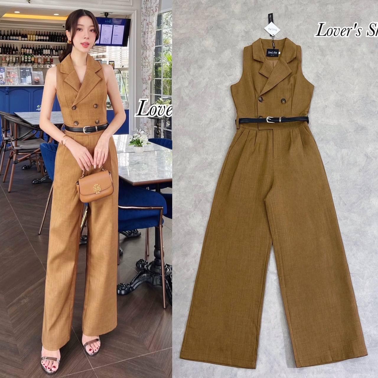 จั้มสูทกางเกงขายาว ลุคเรียบหรู ดูผู้ดี โทนสีละมุน ใส่ๆด้บ่อย ทรงปกสูท กระดุมหน้า ทรงขากระบอกตรง มีเข็มขัดหนังให้ด้วยนะคะ ใส่สบาย : สินค้าคุณภาพ (พร้อมส่ง)