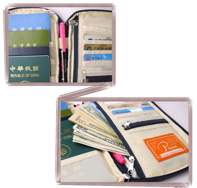 กระเป๋าใส่พาสปอร์ต กระเป๋าใส่หนังสือเดินทาง ใส่เอกสารสำคัญ ช่องเยอะ มีสายคล้องมือ พกพาสะดวก ผลิตจากไนล่อนกันน้ำ คุณภาพดี