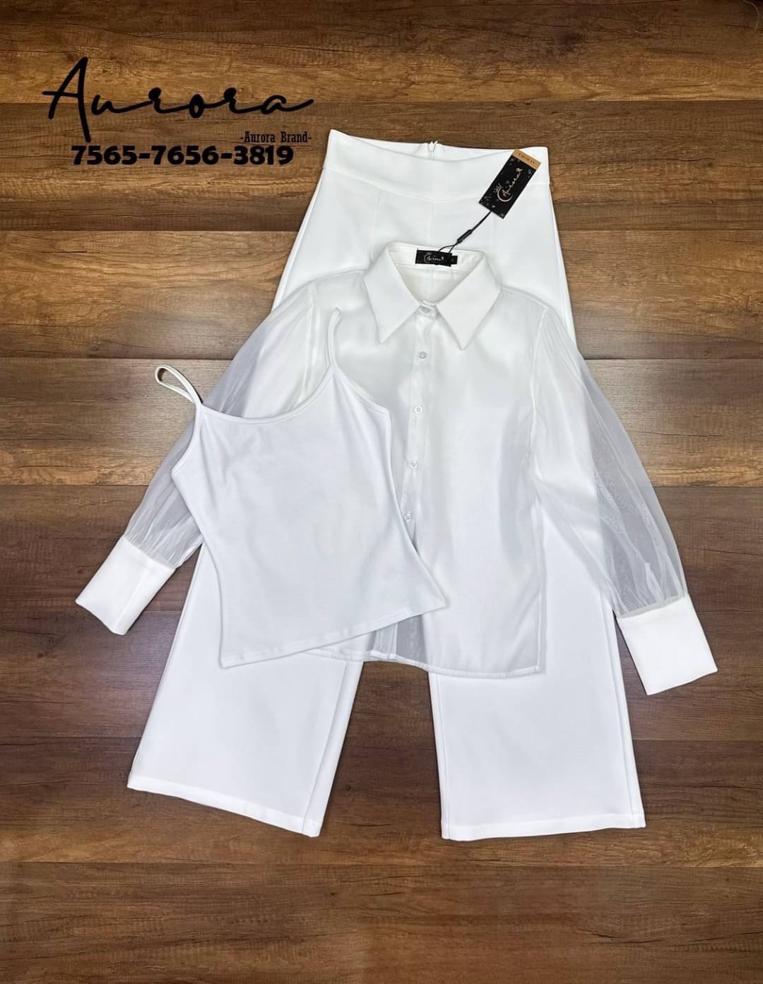 Set 3ชิ้น :เสื้อเชิ้ต+เสื้อกล้าม+กางเกง ใส่สบาย : สินค้าคุณภาพ (พร้อมส่ง)