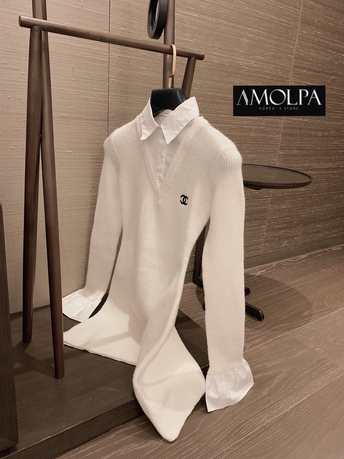 DRESS ไหมพรม CC KNITT ชนช๊อปปปนะคะ งานสวย ครบ ปั้มทุกจุด เนื้อผ้าดีม๊ากกกก ผ้าใส่สบายมาก ใส่สบาย : สินค้าคุณภาพ (พร้อมส่ง)