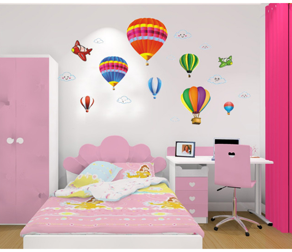 สติ๊กเกอร์ตกแต่งห้องเด็ก สติ๊กเกอร์ตกแต่งผนัง DIY ลายบอลลูน ลอกออกแล้วติดซ้ำได้