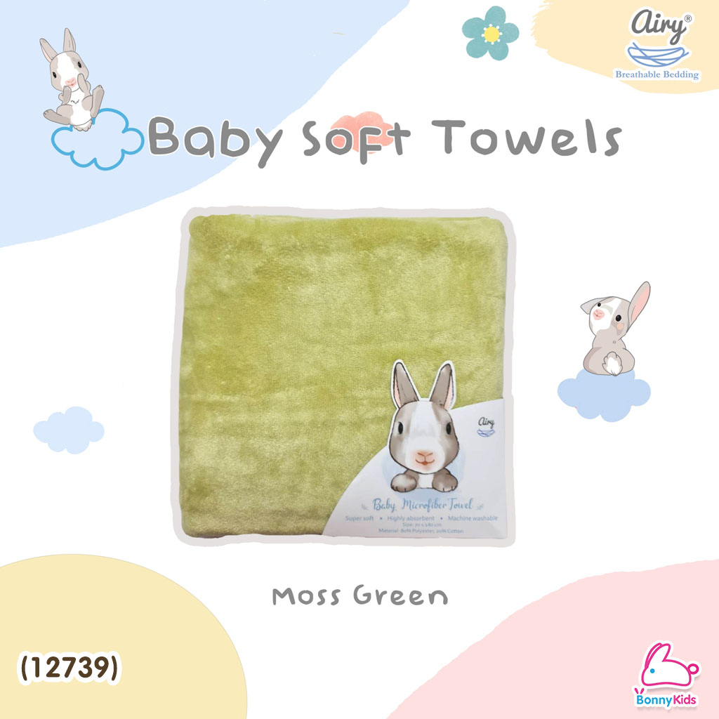 (12739) Airy (แอร์รี่) Baby Soft Towelsผ้าเช็ดตัวไมโครไฟเบอร์ ขนาด70*140cm.