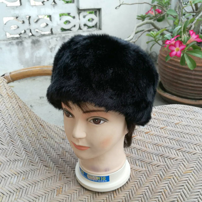 หมวกเอสกิโม เฟอร์หนานุ่มสีดำ อุ่นมาก