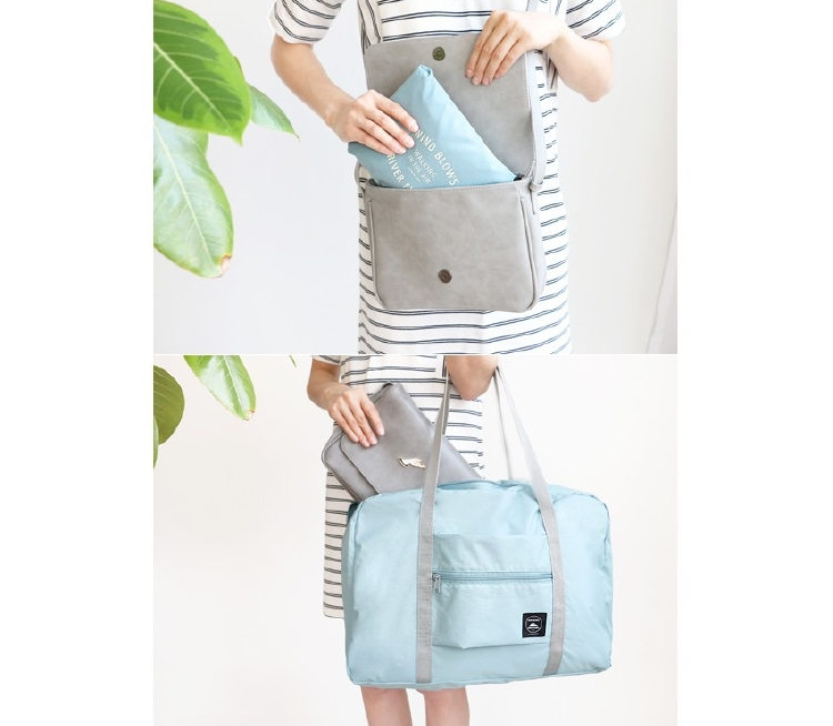 Wind Blows กระเป๋าเดินทางพับเก็บได้ เสียบที่จับกระเป๋าเดินทางได้ มีซิปรูดตอนพับเก็บ สำหรับการเดินทาง ท่องเที่ยว