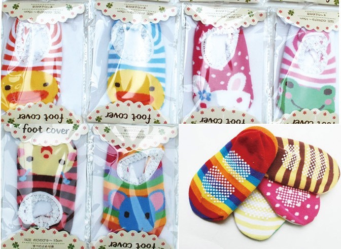 ถุงเท้าเด็กอ่อน ถุงเท้าเด็กเล็ก ถุงเท้าทารก 3-18 เดือน ชายหญิง ข้อสั้น มีกันลื่น รูปสัตว์น่ารัก