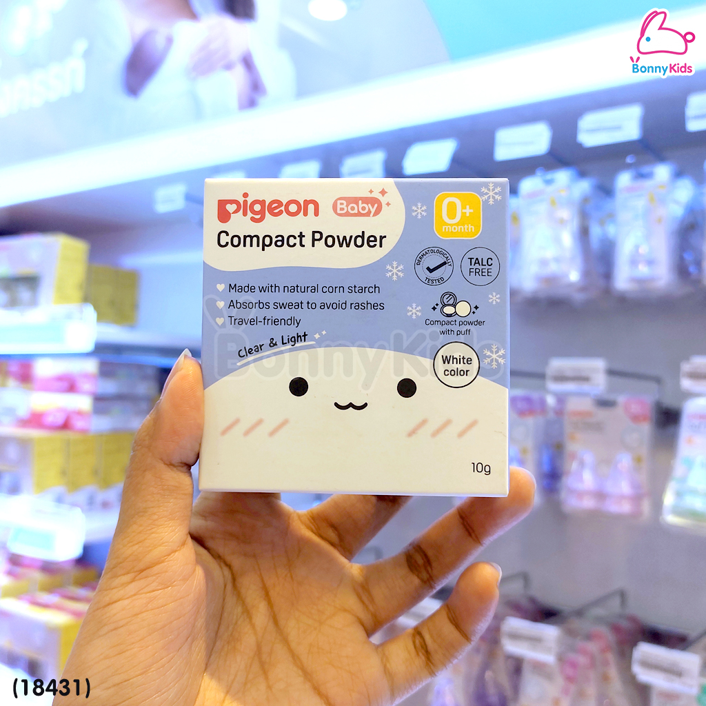 (18431) Pigeon (พีเจ้น) Baby Compact Powder แป้งเด็กอัดแข็ง ใช้ได้ตั้งแต่แรกเกิด (10g.)