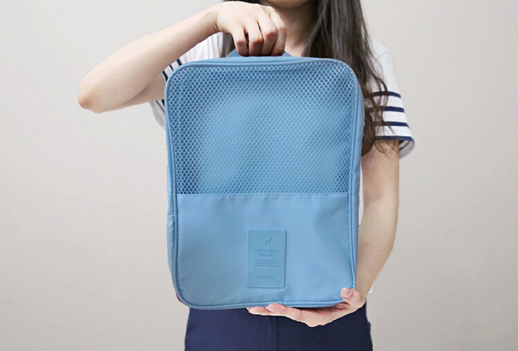 กระเป๋าใส่รองเท้าสำหรับเดินทาง กันน้ำได้ ถือพกพาสะดวก มี 6 สีให้เลือก