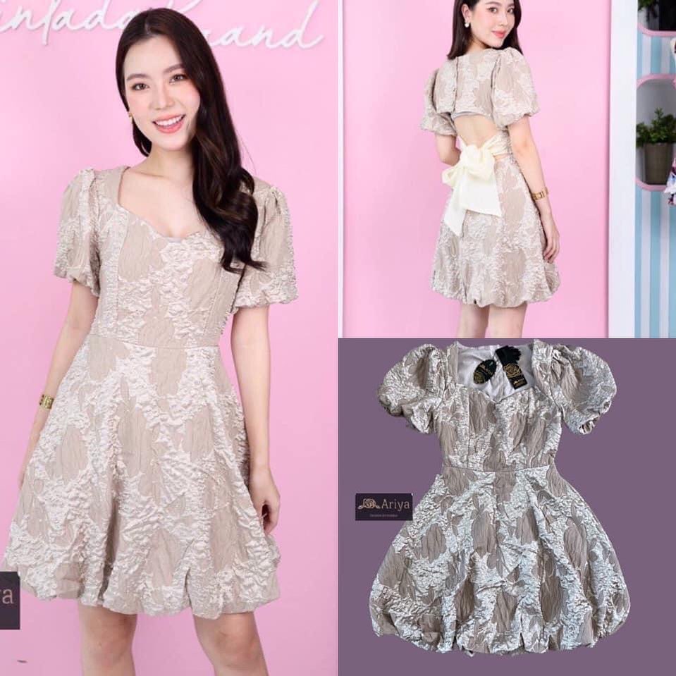 เดรสกระโปรงผ้าทอ ไม่หนา ใส่สบาย สินค้าคุณภาพ (พร้อมส่ง)