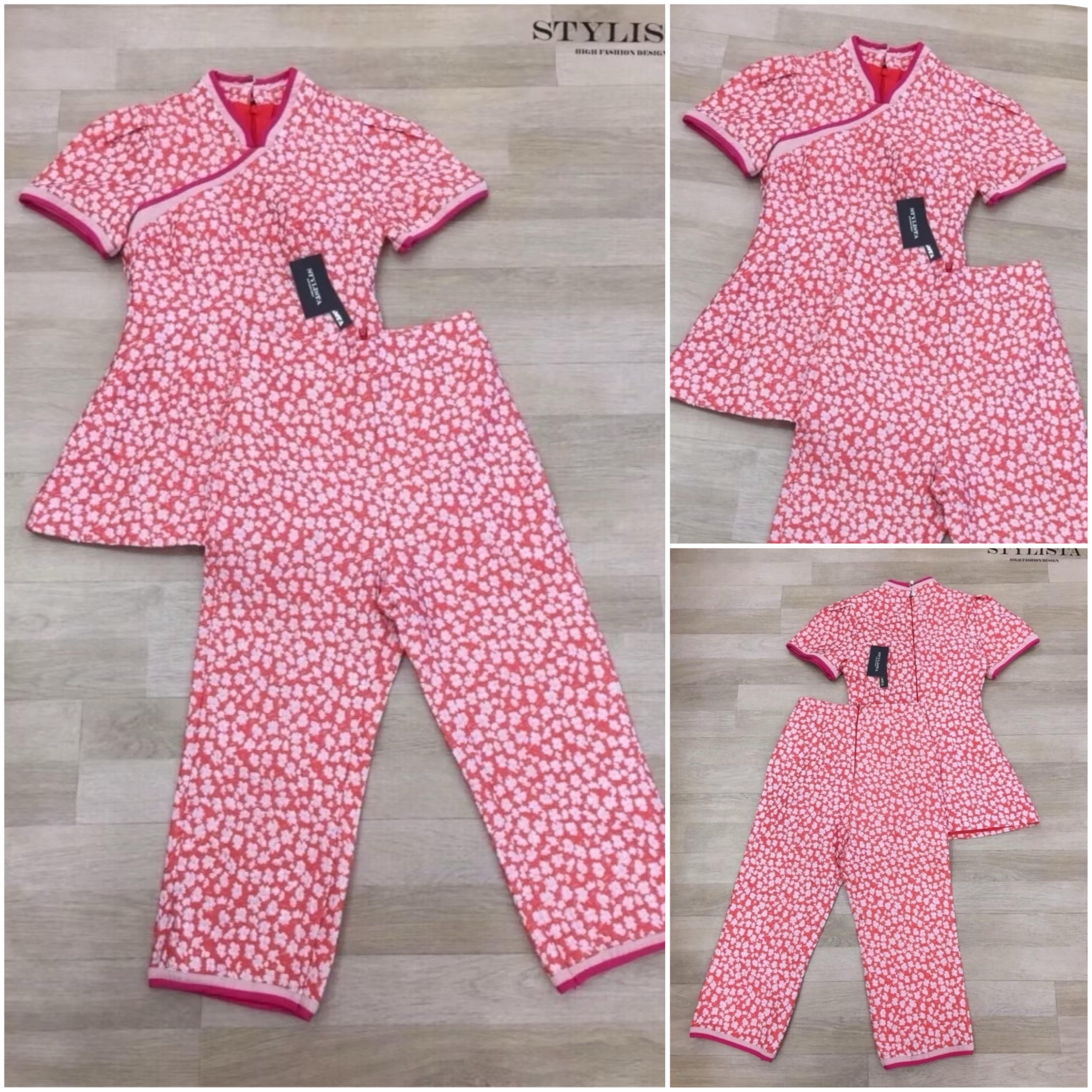 กี่เพ้า เซตเสื้อตรุษจีนแขนสั้น คอจีน มาพร้อม กางเกงขายาวเข้าชุด ใส่สวยน่ารักมากๆ ใส่สบาย : สินค้าคุณภาพ (พร้อมส่ง)