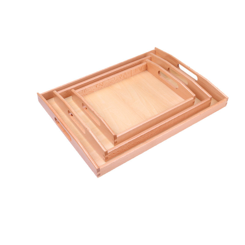ถาดไม้ Montessori Tray ถาดสำหรับวางอุปกรณ์มอนเตสซอรี่ ขนาด S/M/L