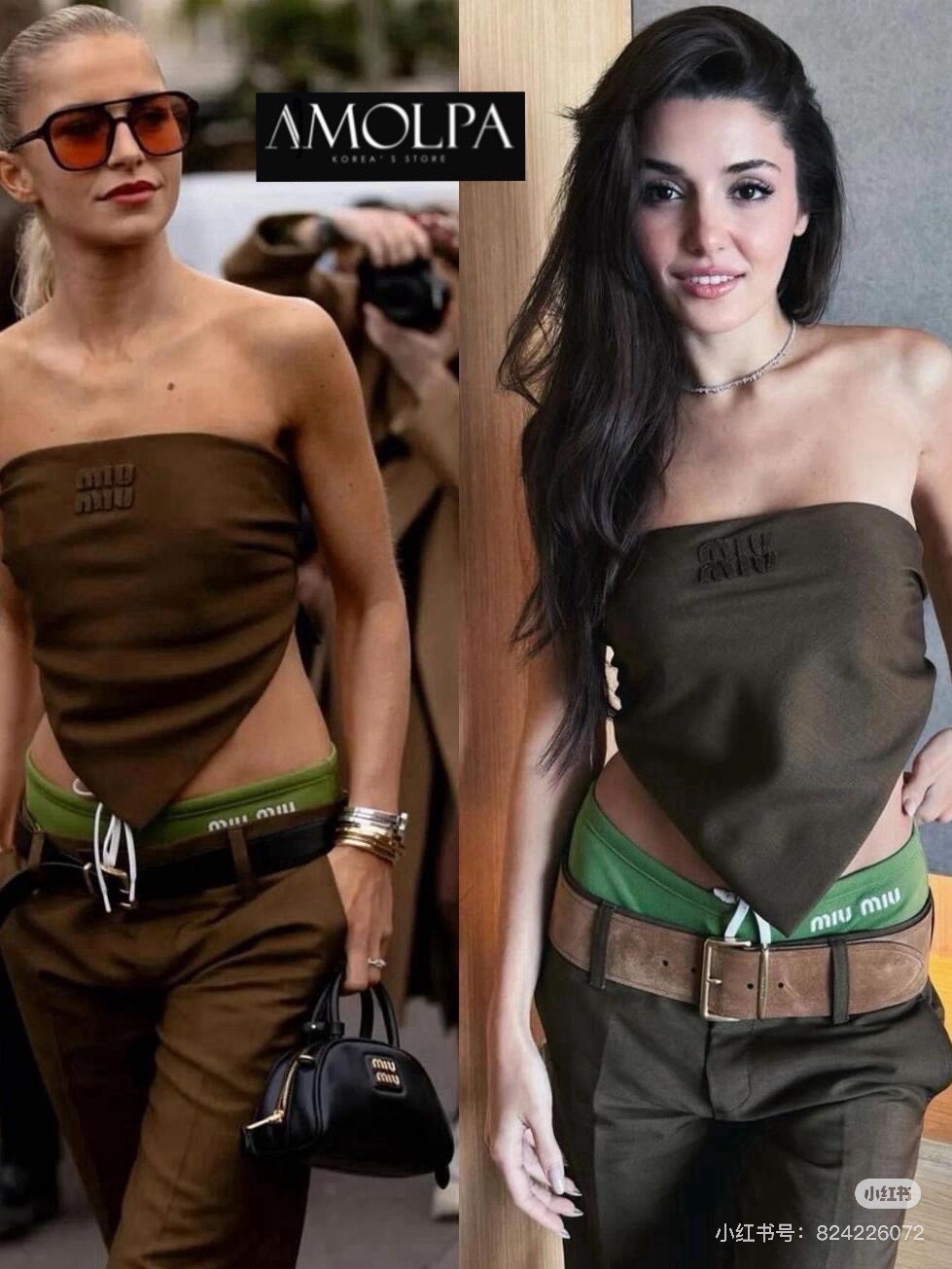 เสื้อเกาะอก MIU MIU .. แบบผูกหลัง ผ้าอย่างเทพ มีน้ำหนักสุดๆ งานสวยน่ารัก ตามช๊อปเลยน๊า ใส่สบาย : สินค้าคุณภาพ (พร้อมส่ง)