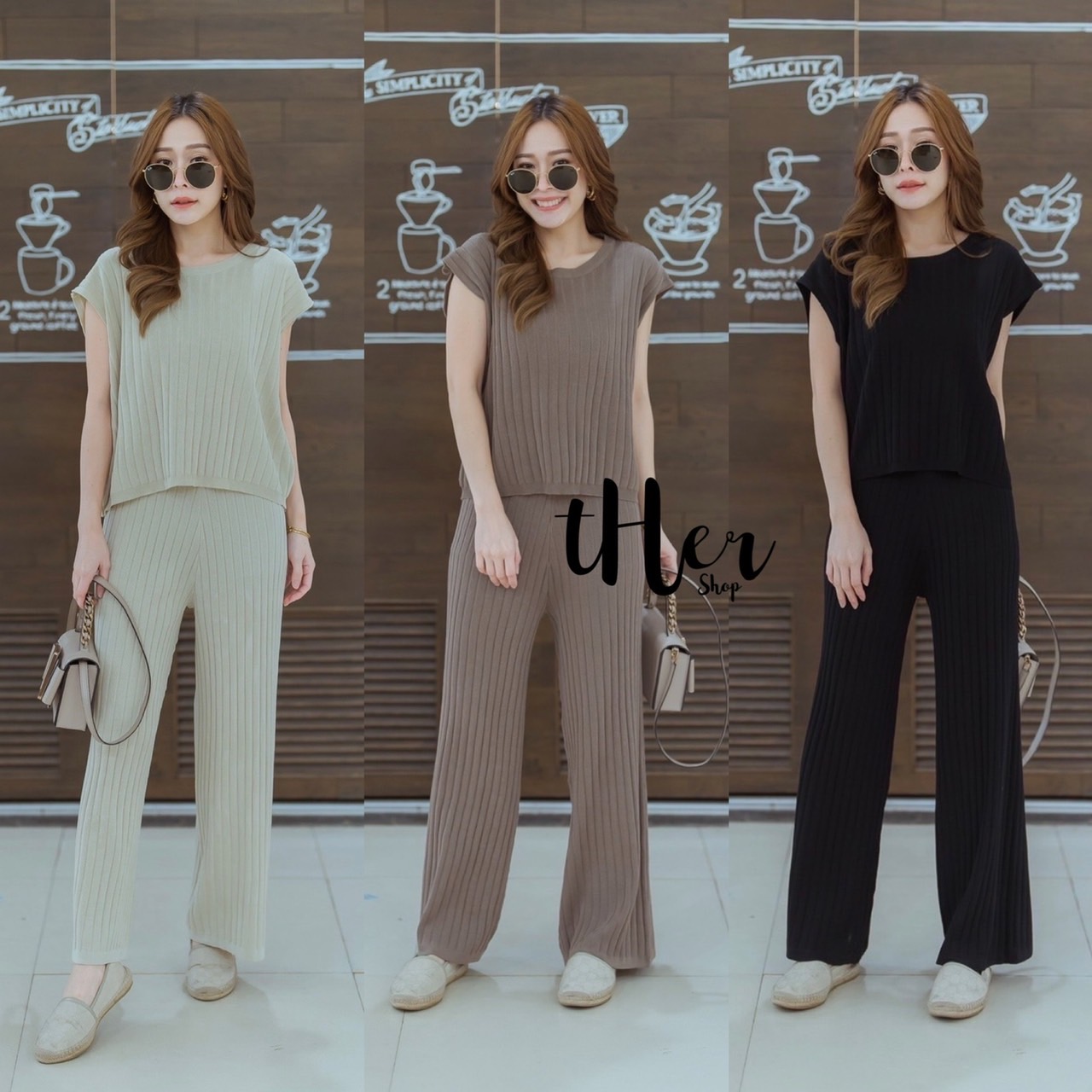 ชุดSet เสื้อแมตซ์กางเกงขายาวเข้าชุด ตัวเสื้อกึ่งๆแขนปีกค้างคาวสามารถใส่แยก ได้ด้วยน้า ใช้ผ้าเนื้อดี ใส่สบาย : สินค้าคุณภาพ (พร้อมส่ง)