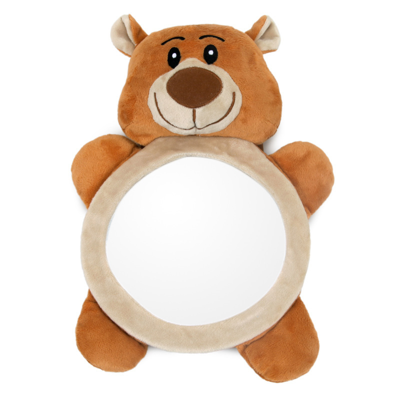 กระจกมองเด็กในรถ กระจกมองหลังติดเบาะรถสำหรับเด็กนั่งคาร์ซีท รูปตุ๊กตาวัว/หมี/เพนกวิน