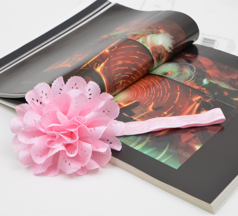 ผ้าคาดผมเด็กเล็ก ดอกไม้ลูกไม้รูดซ้อนชั้น