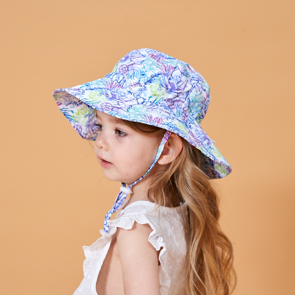 หมวกกันแดดเด็ก หมวกปีกรอบ มีสายรัดคาง สำหรับเด็กวัย 6-30 เดือน / 2-7 ปี