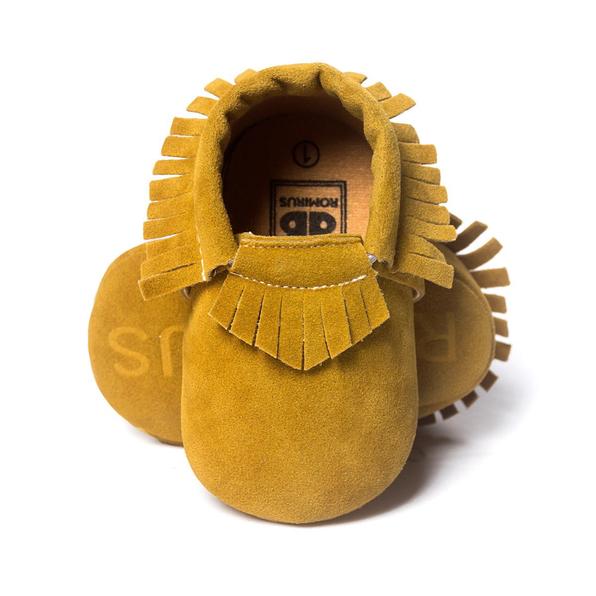 รองเท้าเด็ก 0-18 เดือน หนังนิ่มแต่งพู่ สไตล์เด็กยุโรป ROMIRUS