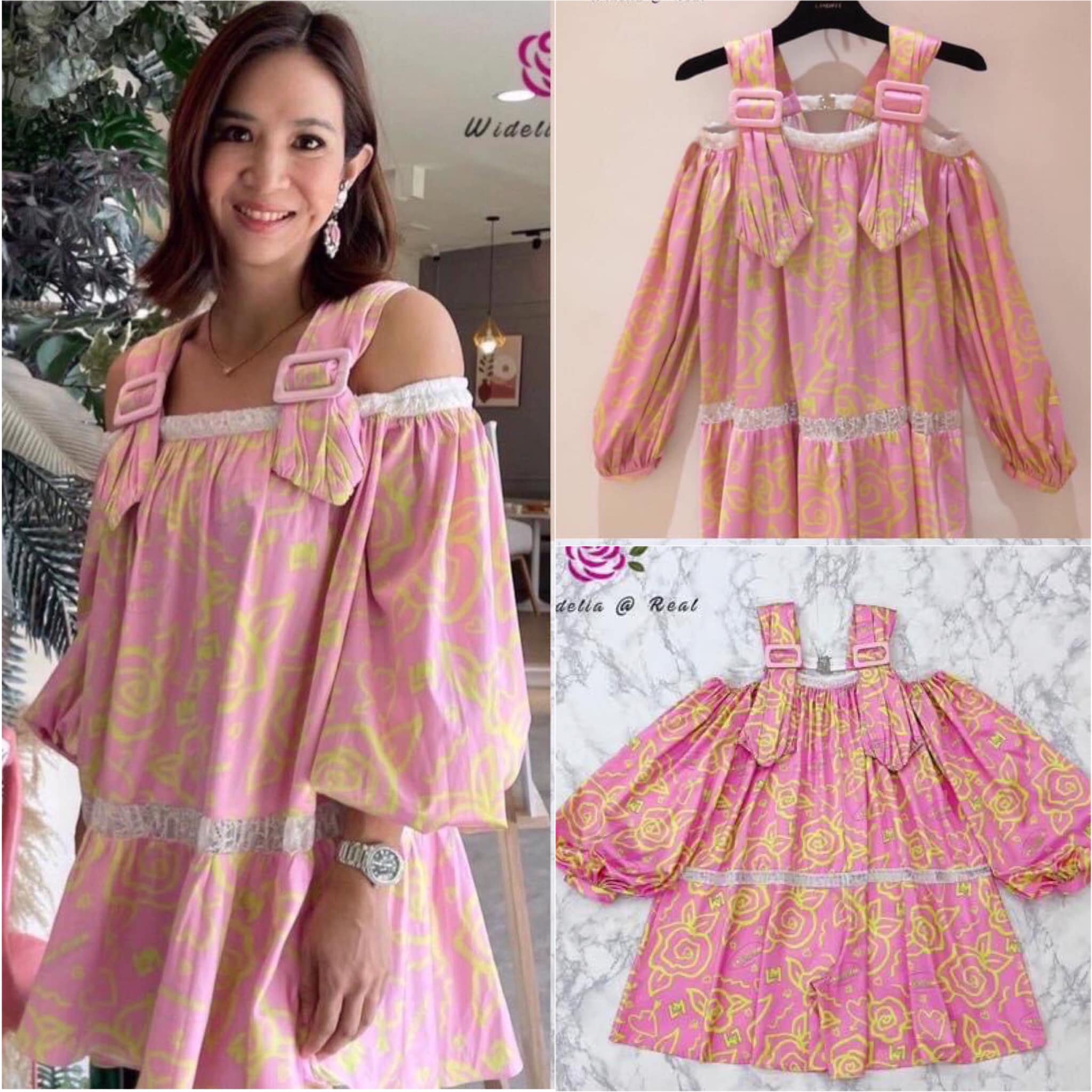 Jumpsuit จั้มสูทแขนยาวเว้าไหล่ แสนสวย รุ่นนี้ปังมากแม่ งานไฮโซ ช่วงสาย เดี่ยวเป็นเข็มกัดปรับระดับได้ สินค้าคุณภาพ (พร้อมส่ง)