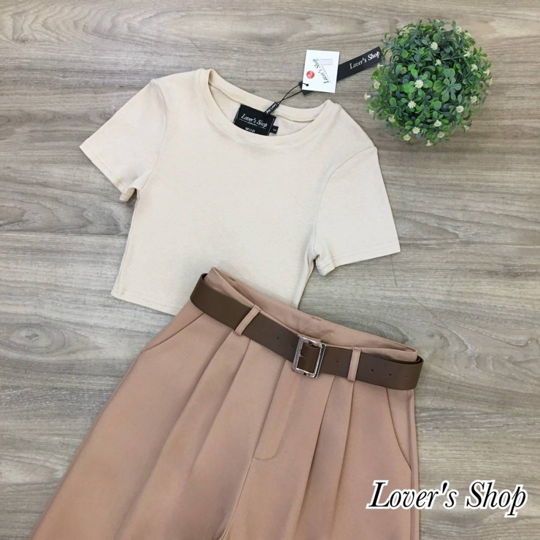 Set 3ชิ้น ได้เข็มขัดหนังด้วยนะคะ ลุคเรียบหรูดูผู้ดี มีความชิวใส่ได้บ่อย ตัวเสื้อ เป็นผ้าคัตตอลยืด มีความหนานุ่มยืดใส่สวย กางเกงขาวยาวเอวสูง ใส่สบาย : สินค้าคุณภาพ (พร้อมส่ง)