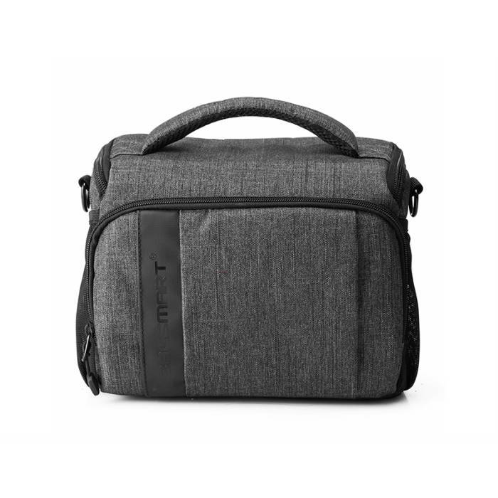 กระเป๋าใส่กล้องถ่ายรูป SLR/DSLR ขนาดกะทัดรัด พร้อมผ้าคลุมกันฝนหรือสิ่งสกปรก (สี Grey) (BAGSMART Compact Camera Shoulder Bag for SLR/DSLR with Waterproof Rain Cover)