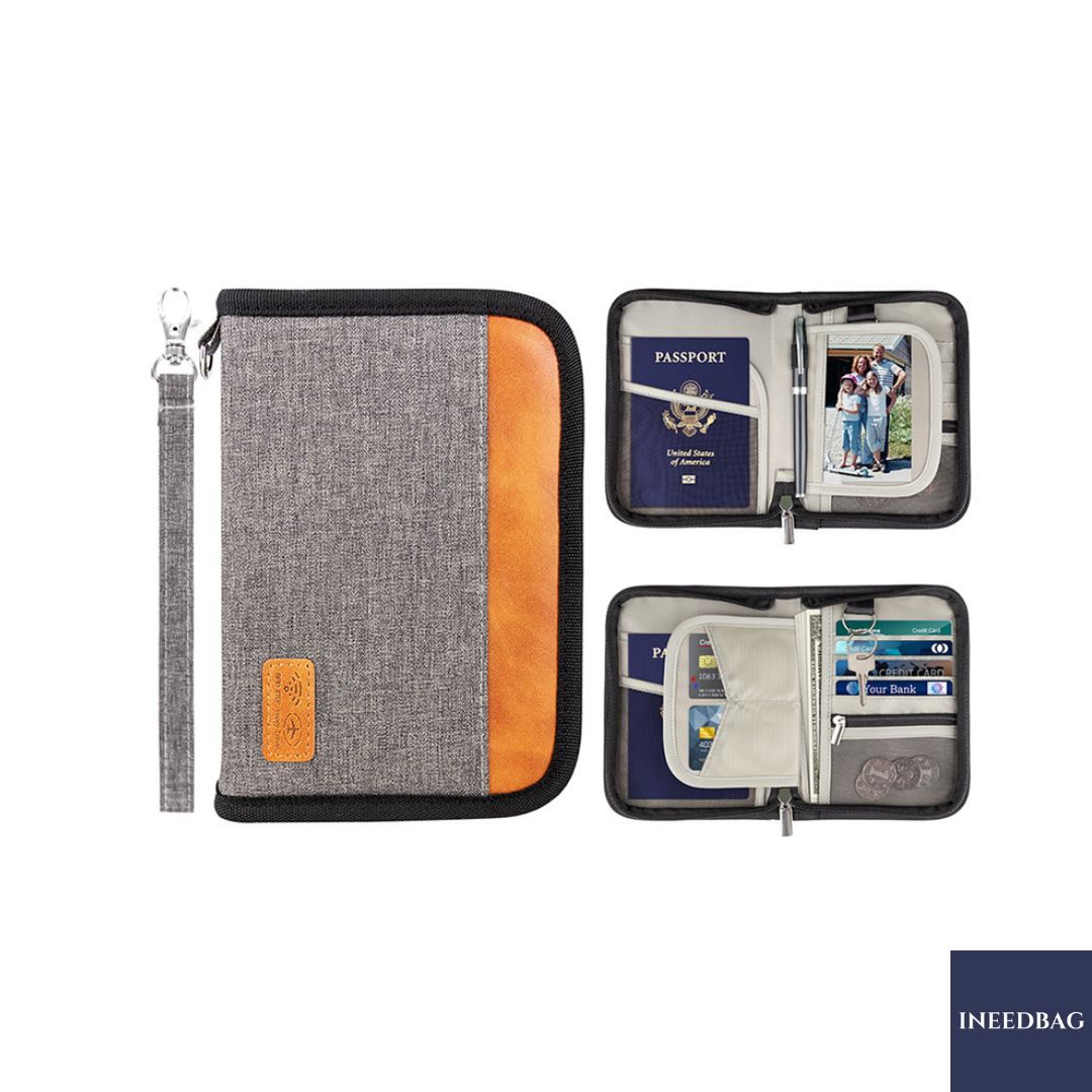 กระเป๋าใส่พาสปอร์ตขนาดกลาง กระเป๋าใส่เอกสารการเดินทาง RFID PASS พร้อมช่องป้องกันการสแกน RFID มี 2 สีให้เลือก